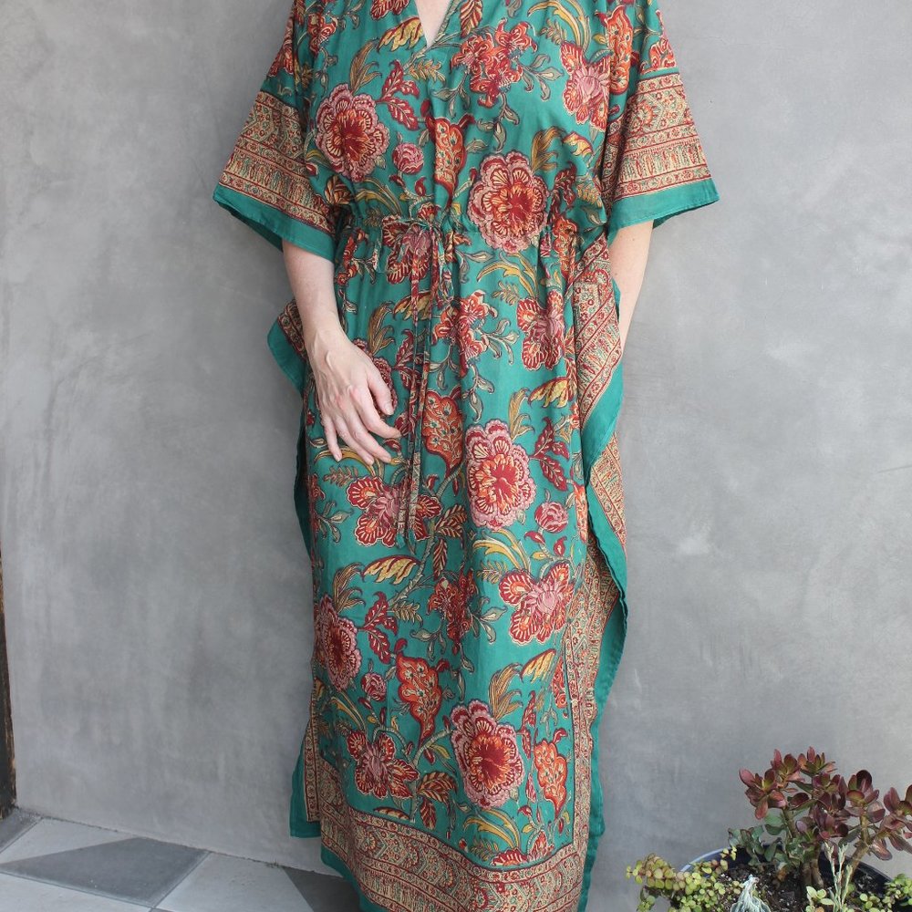 Drawstring Kaftan - Green Queen
